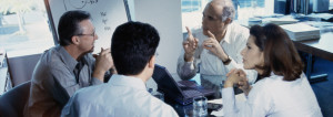 business executives at a round table discussion